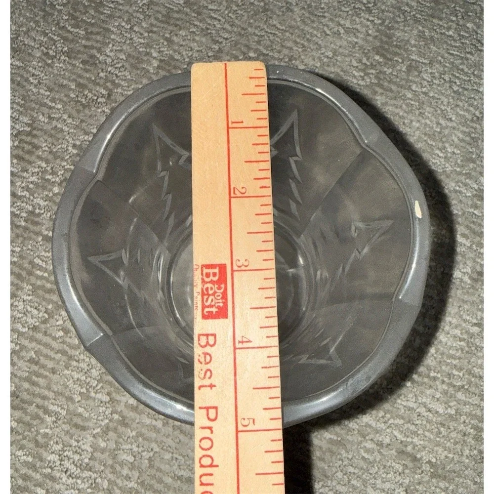 Pedestal Vase Scalloped Rim Embossed Christmas‎ Tree 6.5 in Tall pressed glass